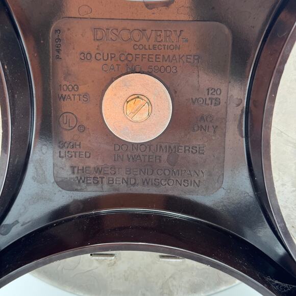 Atomic Coffee Maker Percolator Discovery Collection West Bend 12-30 C Stainless - Picture 7 of 8